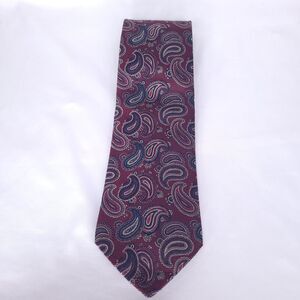 Zanetti Silk Tie Red Paisely AOP Italian Silk Collection